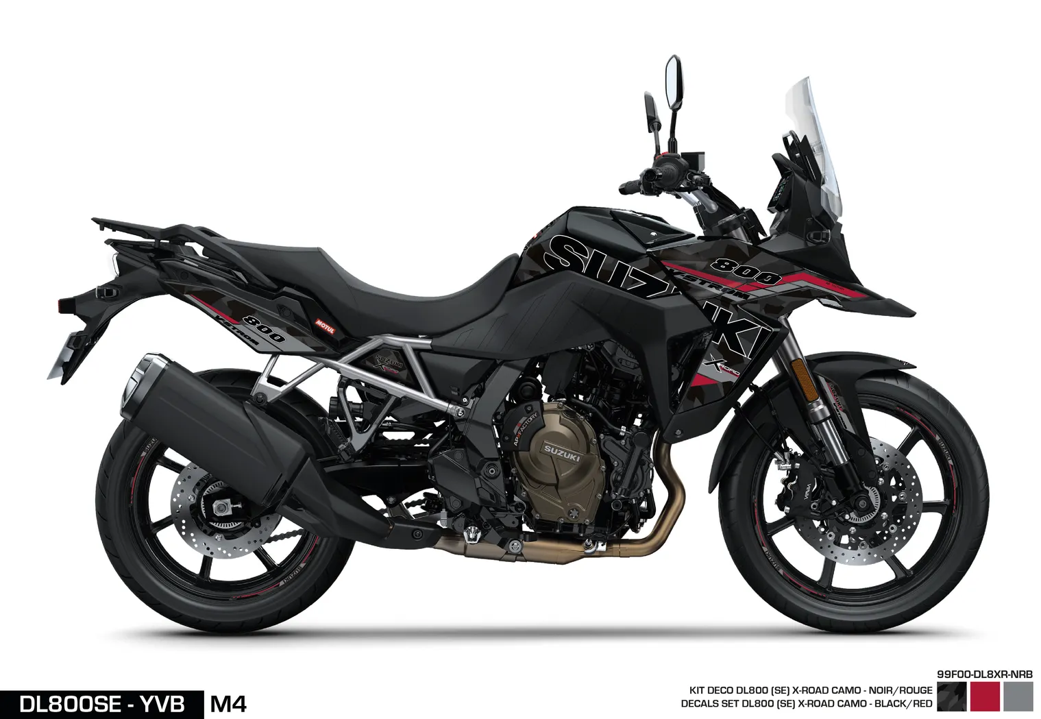 KIT DECO DL800SE - XROAD - BLACK/RED SUZUKI MOTO