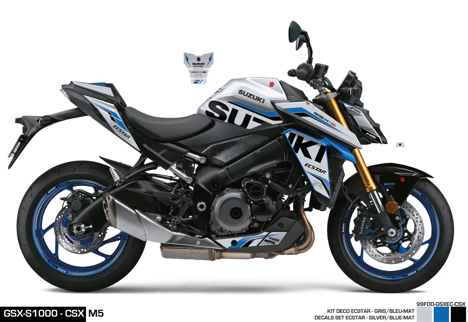 KIT DECO GSX-S950/1000 ECSTAR-SILVER/BLUE SUZUKI MOTO