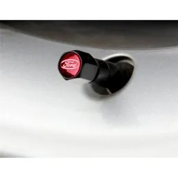 Capuchons de valve Ford Performance Noir brillant avec dessus rouge et logo Ford blanc