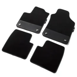 Carpet Floor Mats with Leather Insert