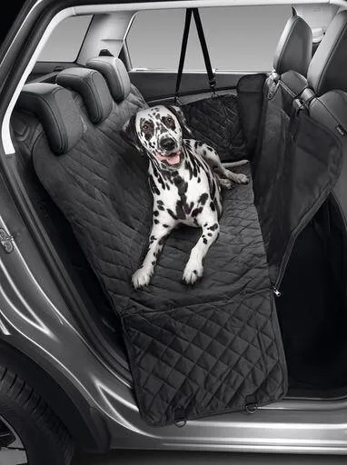 Housse de protection de siège arrière de voiture noire pour chien