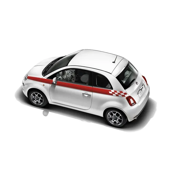 ACCESSOIRES ORIGINE FIAT - Pack Style sport damier rouge-noir-blanc pour Fiat  500